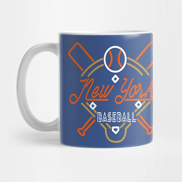 Neon New York Baseball by MulletHappens